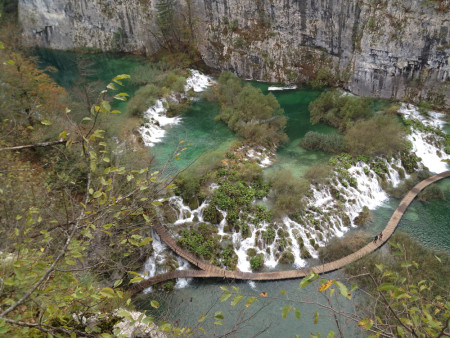 a Plitvice waterfall