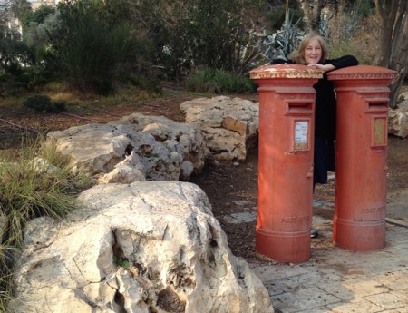 me with mail boxes in the park