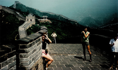 Me on the Great Wall of China, having arranged a private bus tour.
