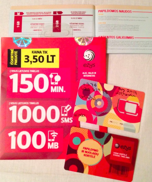 The SIM, cellular package I bought in Lithuania.