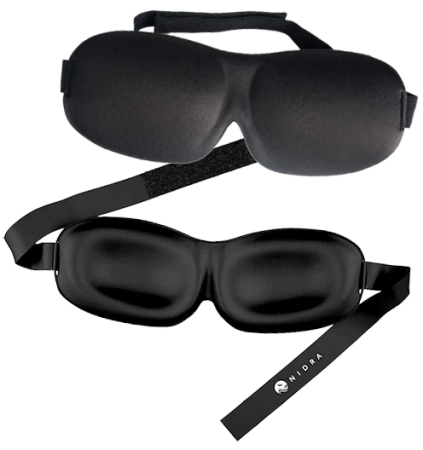 Images of the Nidra sleep mask outside and inside.