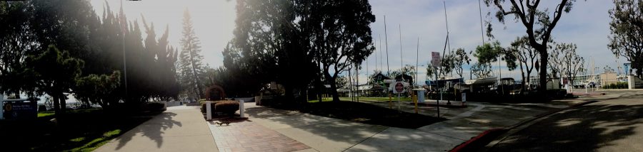 Land entrance to Burton Chase Park, Marina del Rey
