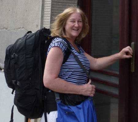 2014 — Deb carrying the EagleCreek backpack & day bag, but I also had the same ChicoBag day pack.