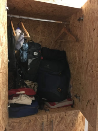 Wardrobe at Sleep Eat Love hostel hotel in Liverpool England UK